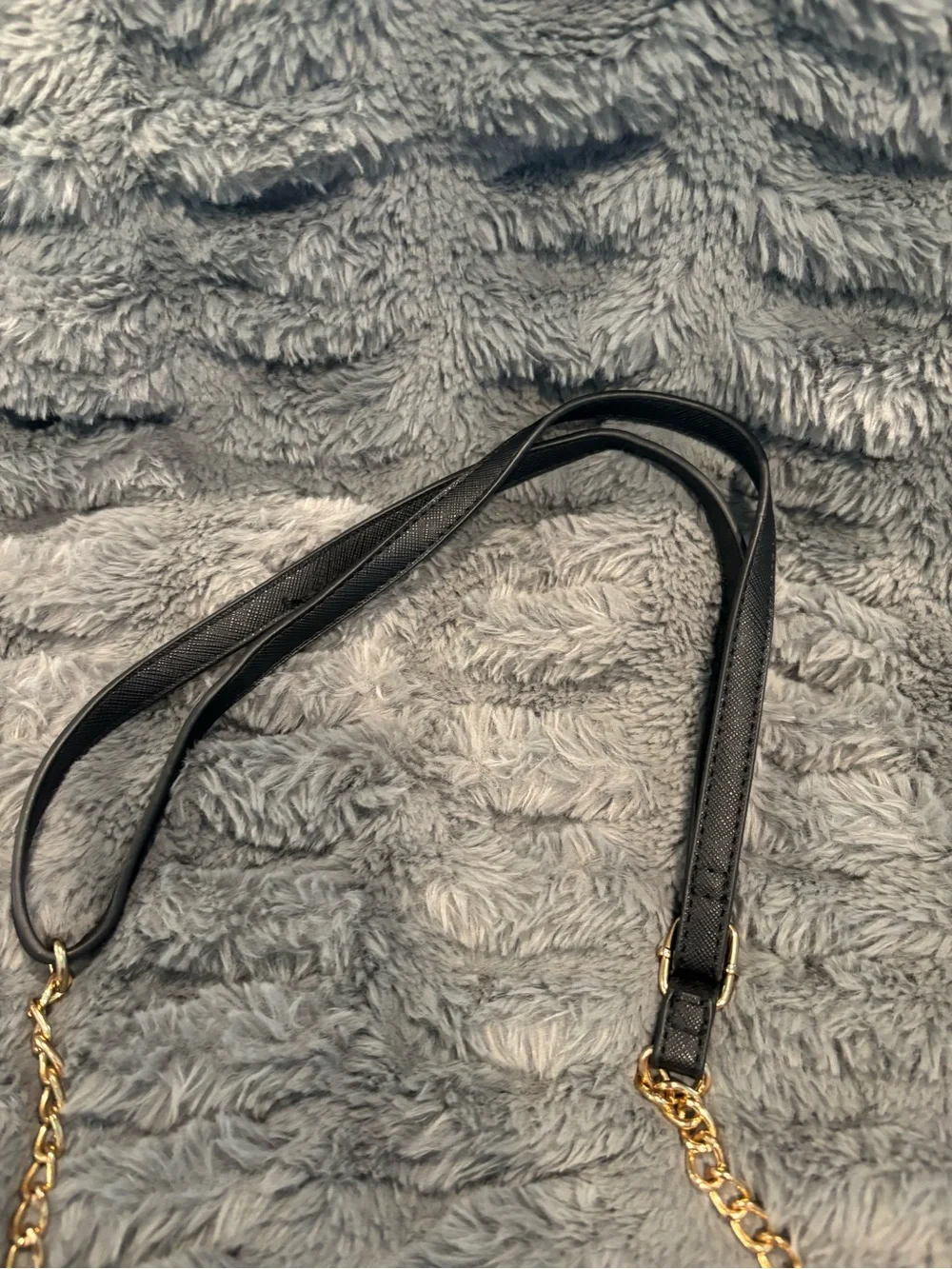 Aldo Black & Brown Leopard Print Crossbody with Gold Chain